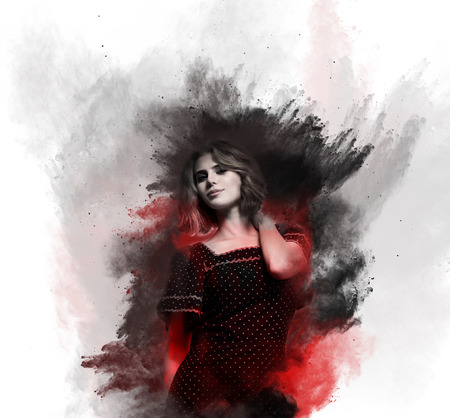 Beautiful girl, classic studio, art style, dust splashの写真素材