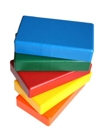 Samples of multicolored High density polyethylene