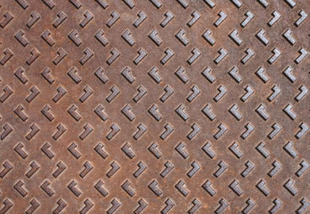Old stainless steel floor plate texture. Rusty metal background.