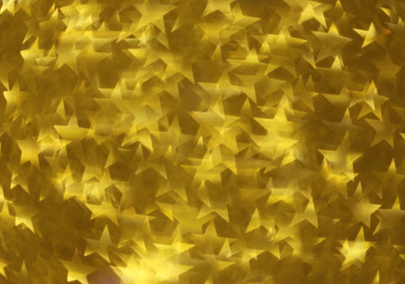 Background of abstract gold stars glitter lights.の写真素材