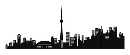 Canada city silhouette. Travel background silhouette.のイラスト素材