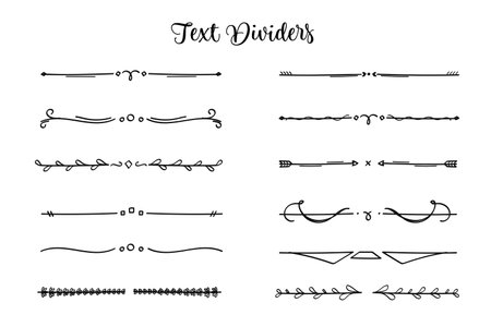 Hand - drawing nature text divider for text layout separator decoration element collection.Vector illustrationのイラスト素材