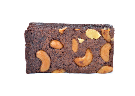 Cashew nut brownie isolated on white background.の写真素材