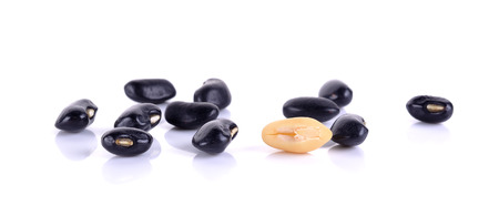 Black beans isolated on the white background.の写真素材