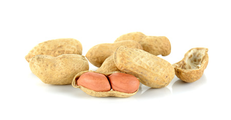 Peanut isolated on the white background .