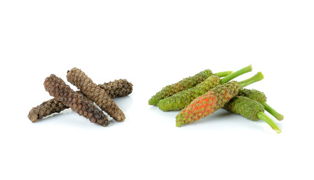 Long pepper isolated on the white background.の写真素材