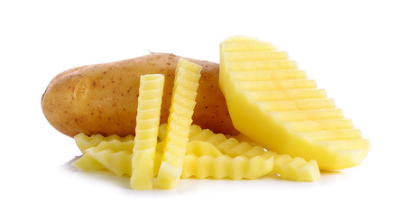 Raw Potato isolated on the white background.の写真素材