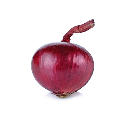 Red onion isolated on the white background.の写真素材