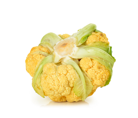 cauliflower isolated on the white background .の写真素材