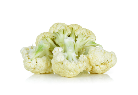 Slice Cauliflower isolated on the white background.の写真素材