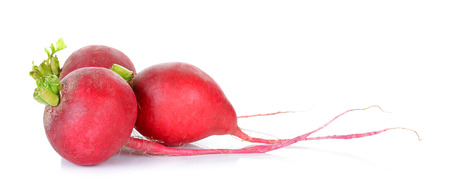 Red radish isolated on the white background.の写真素材