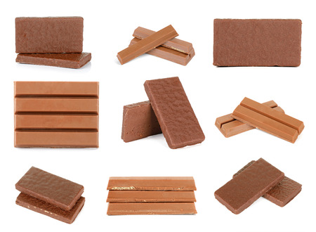Chocolate wafer isolated on the white backgroundの写真素材