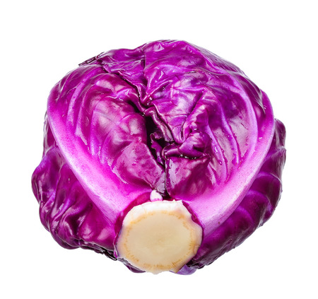 Red cabbage isolated on the white background.
