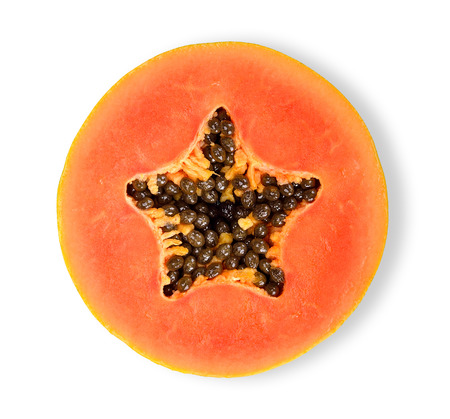 Papaya isolated on whiteの写真素材