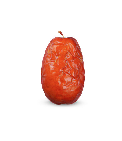 dried red chinese jujube isolated on the white background. jujube clipping pathの写真素材