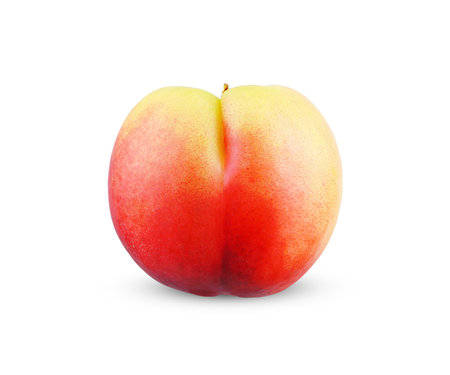 Nectarine isolated on white background. Nectarine Clipping pathの写真素材