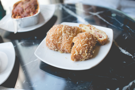 Bread with ham and cheese fried.