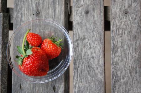 Strawberry berries in glassの写真素材