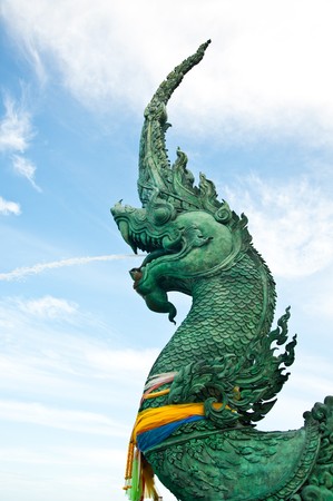 Naga statue at the park. Lake Songkhla, Thailand.の写真素材