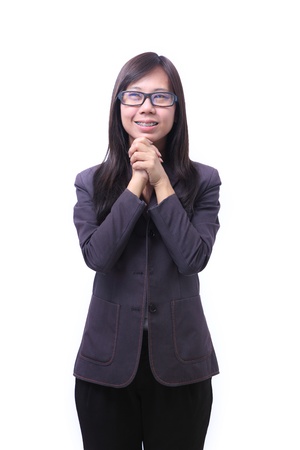 working women in glad emotionの写真素材