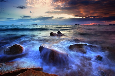 sunset dusky skyの写真素材