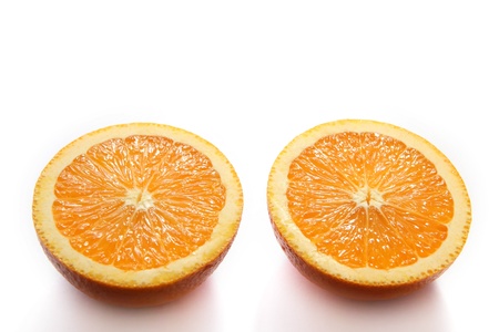 two half of sunkist orange の写真素材