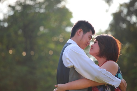 man and women hug and love emotionの写真素材