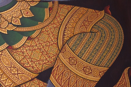 a pattern of thai fine art  paintingの写真素材