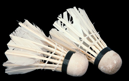 old shuttlecock isolated backgroundの写真素材