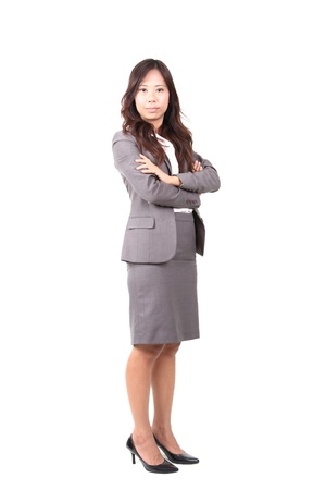 women with uniform isolated white の写真素材