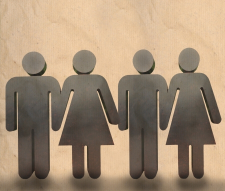 man and woman holding hand show team work in business の写真素材