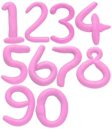 soft color of number 1 to 0 isolated white backgroundの写真素材