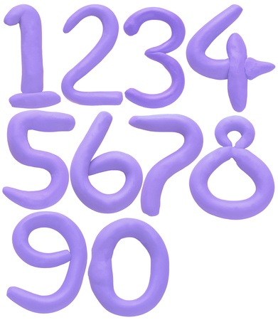 soft color of number 1 to 0 isolated white backgroundの写真素材