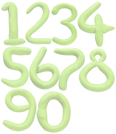 soft color of number 1 to 0 isolated white backgroundの写真素材