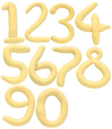 soft color of number 1 to 0 isolated white backgroundの写真素材