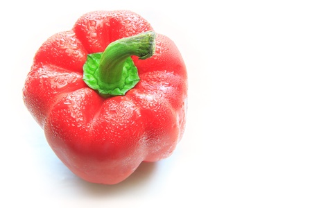 red paprika with freshness dew waterの写真素材