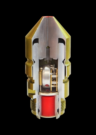 	inside of rocked bullet with bomber explosive machineの写真素材
