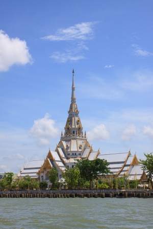 A great marble church, Wat Sothorn, Chachoengsao Thailand の写真素材