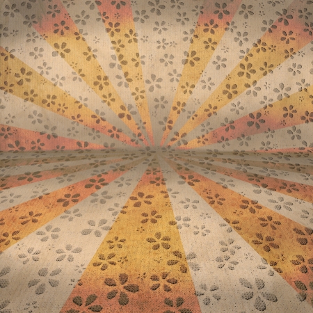 flower vintage old style on wall backgroundの写真素材