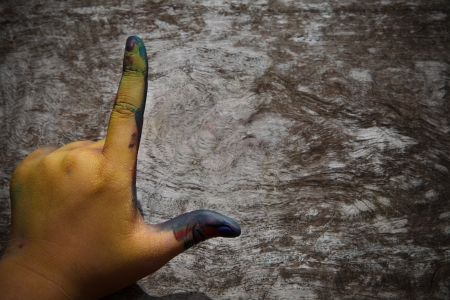 hand painting with color sign symbol