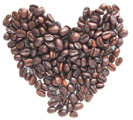 group of coffee bean seed heart formの写真素材
