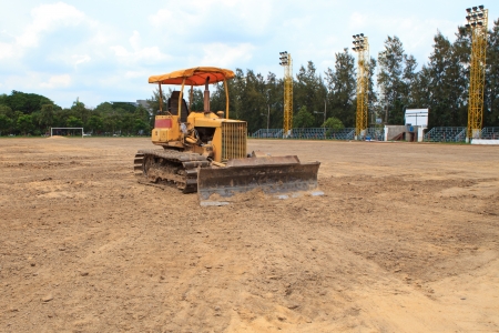 Excavators on working site の写真素材