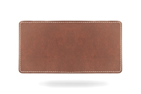 leater label on white background with bottom shadowの写真素材