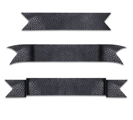 title ribbon made from luxury leather show textured dark colorの写真素材