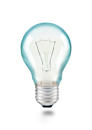 light bulb on whiteの写真素材