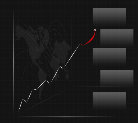 world business map and graph show growing upの写真素材