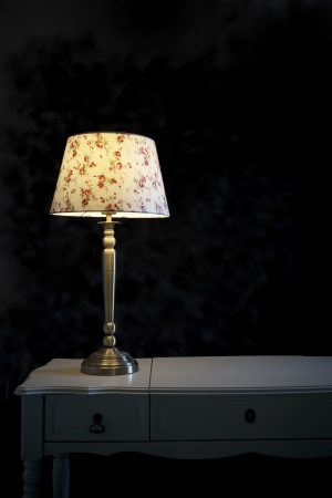 light lamp  on black background vertical formの写真素材
