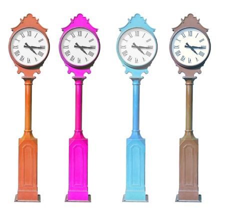 old classic clock  chamber isolated whiteの写真素材