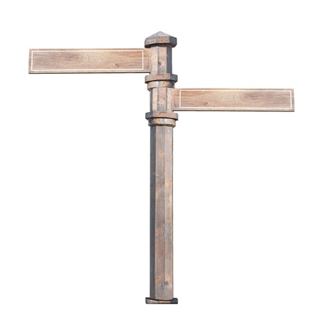 old classic wood sign isolated white backgroundの写真素材