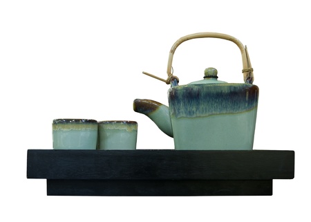 	chinese tea pot isolated white backgroundの写真素材